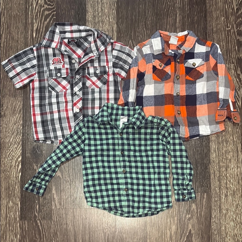 Boys 24 month button up plaid flannel shirts